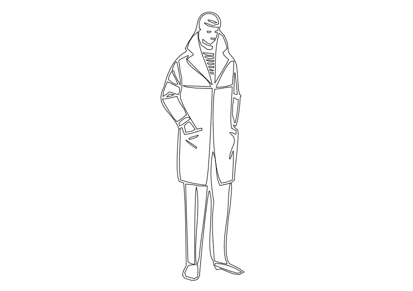 Free Person Standing Elevation CAD Block – DWG, DXF, PDF Format