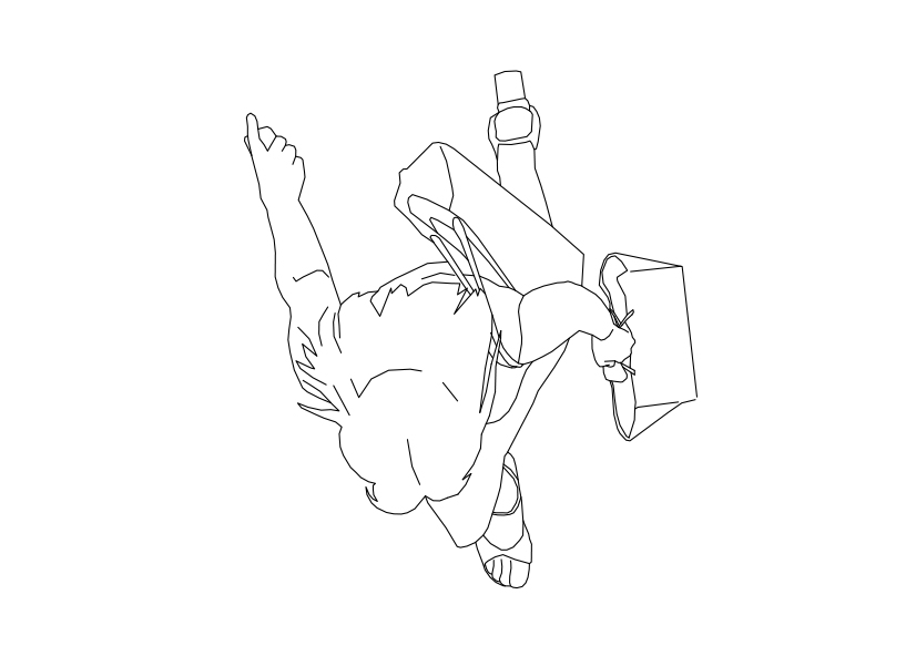 Free Person Walking Top View CAD Block – DWG, DXF, PDF Format