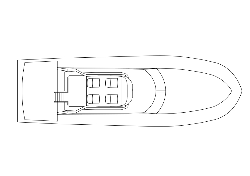 Free Boat Top View CAD Block – DWG, DXF, PDF Format