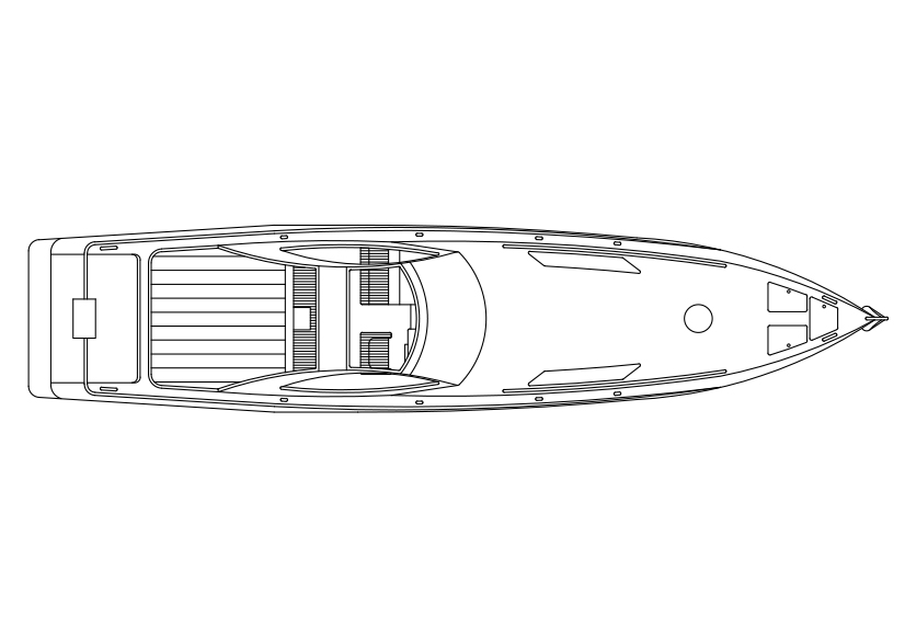 Free Boat Top View CAD Block – DWG, DXF, PDF Format