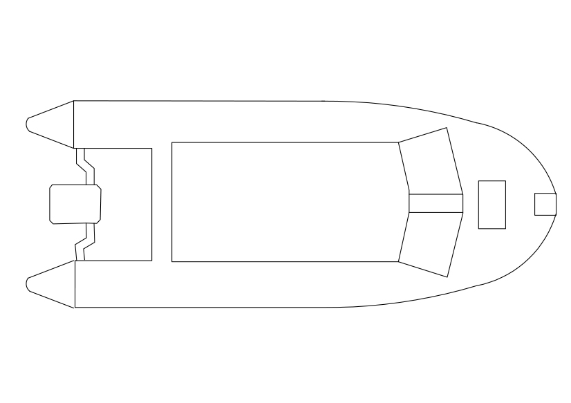 Free Boat Top View CAD Block – DWG, DXF, PDF Format
