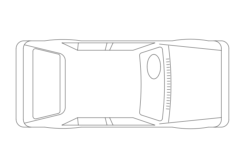Free Car Top View CAD Block – DWG, DXF, PDF Format