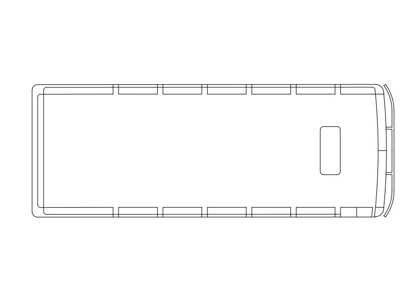 Free Bus Top View CAD Block – DWG, DXF, PDF Format
