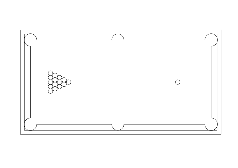 Free Billiards Table Top View CAD Block – DWG, DXF, PDF Format