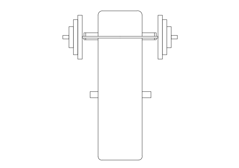 Free Gym Equipment Top View CAD Block – DWG, DXF, PDF Format