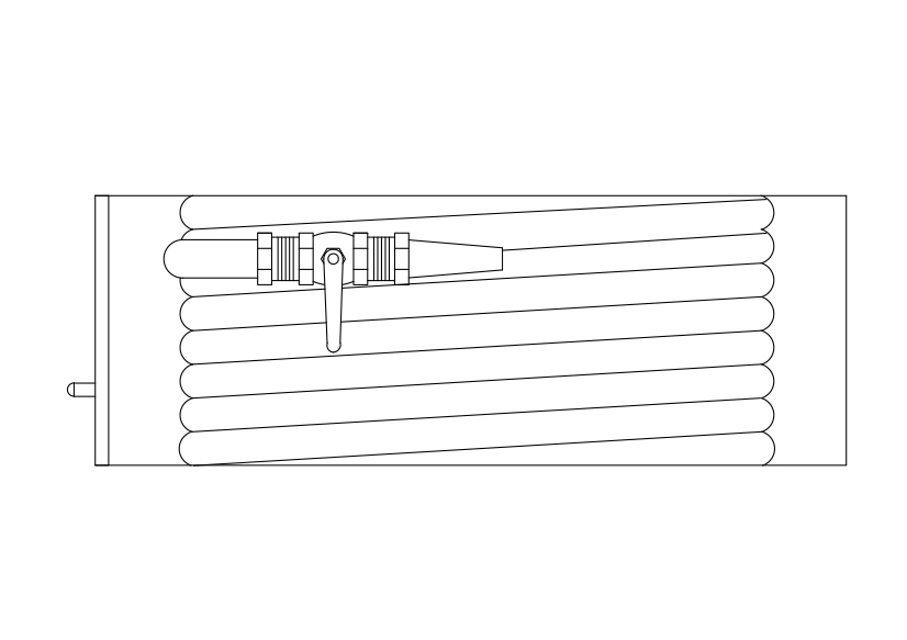Free Fire Hose Top View CAD Block – DWG, DXF, PDF Format