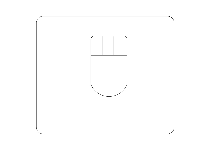 Free Mouse Top View CAD Block – DWG, DXF, PDF Format