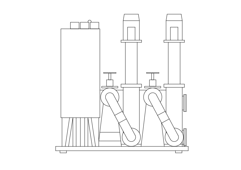 Free Pump Elevation CAD Block – DWG, DXF, PDF Format