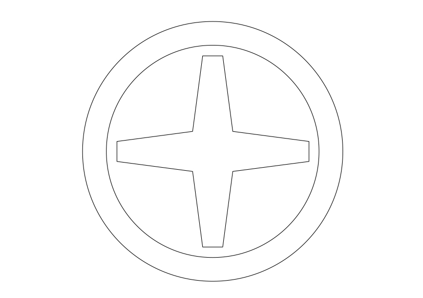 Free Screw Top View CAD Block – DWG, DXF, PDF Format