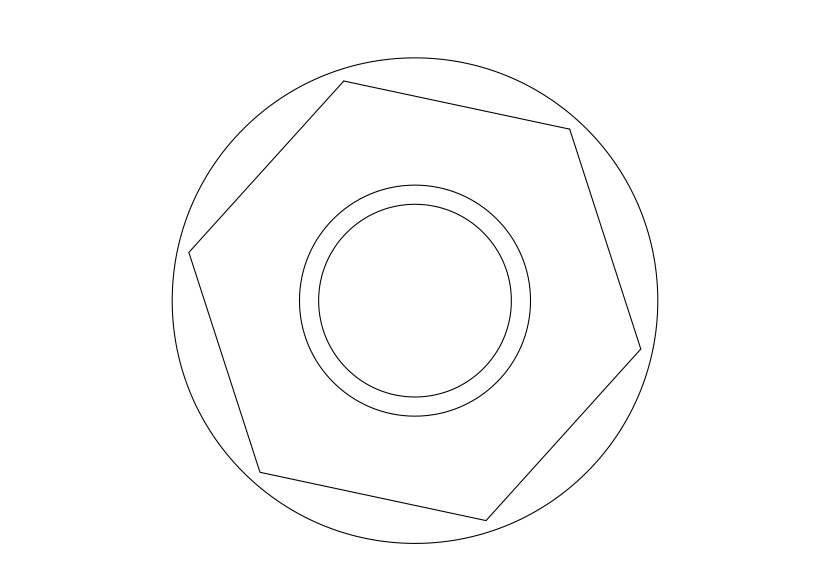 Free Screw Top View CAD Block – DWG, DXF, PDF Format