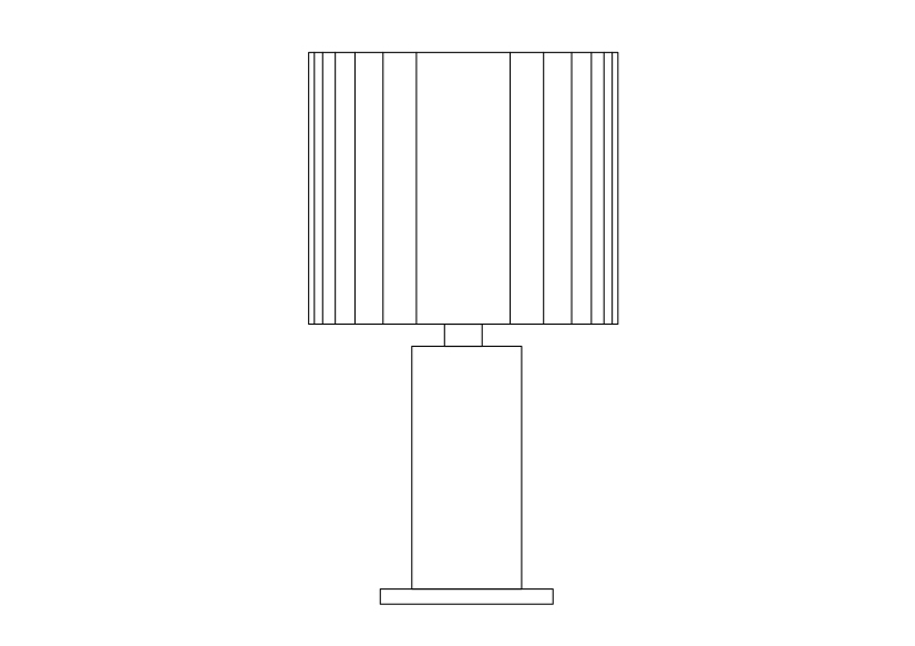 Free Table Light Elevation CAD Block – DWG, DXF, PDF Format