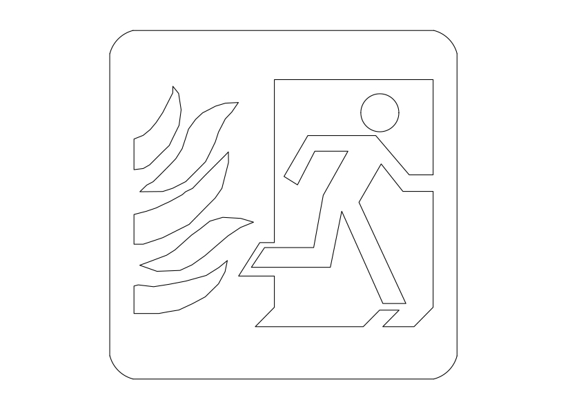 Free Emergency Exit Symbol CAD Block Icon – DWG, DXF, PDF Format