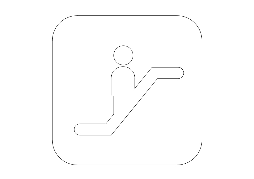 Free Escalator Symbol CAD Block Icon – DWG, DXF, PDF Format