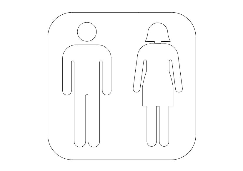 Free Unisex Symbol CAD Block Icon – DWG, DXF, PDF Format