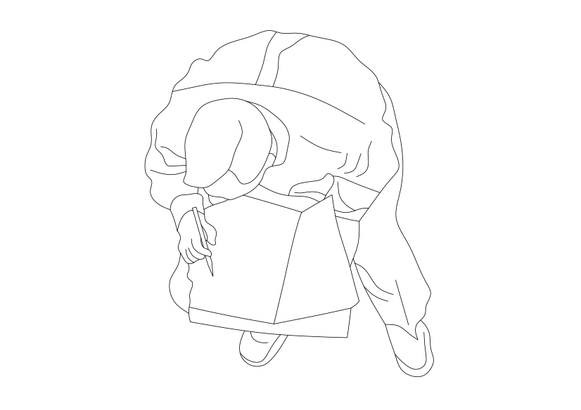 Free Person Sitting Top View CAD Block – DWG, DXF, PDF Format