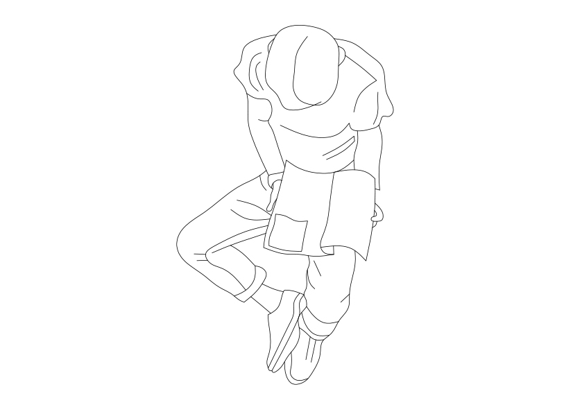 Free Person Sitting Top View CAD Block – DWG, DXF, PDF Format