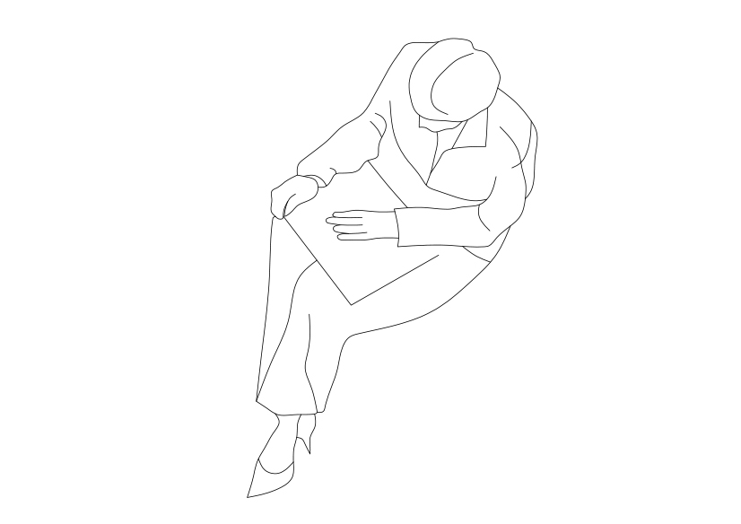 Free Person Sitting Top View CAD Block – DWG, DXF, PDF Format