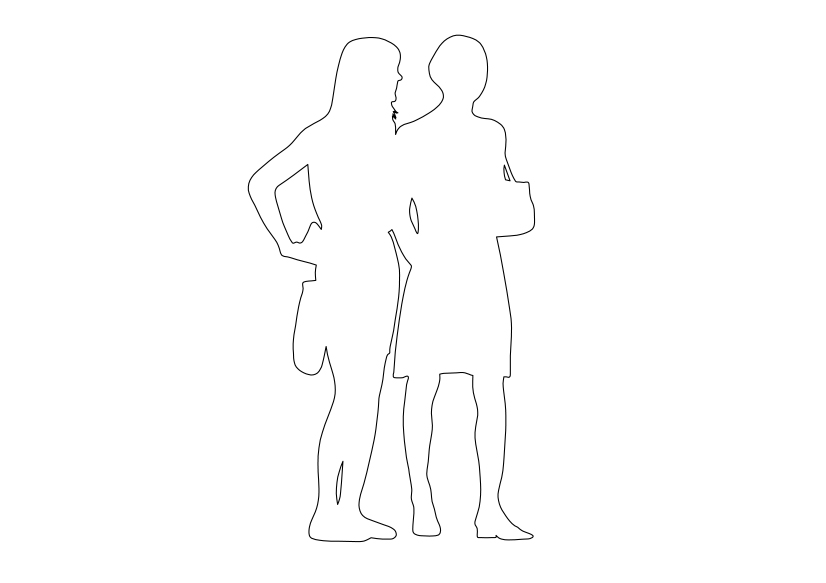 Free People Standing Elevation CAD Block – DWG, DXF, PDF Format