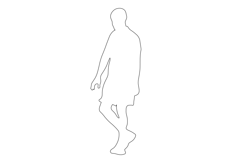 Free Person Walking Elevation CAD Block – DWG, DXF, PDF Format