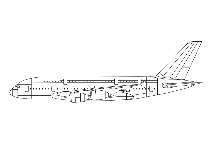 Free Airbus A380 Elevation CAD Block – DWG, DXF, PDF Format