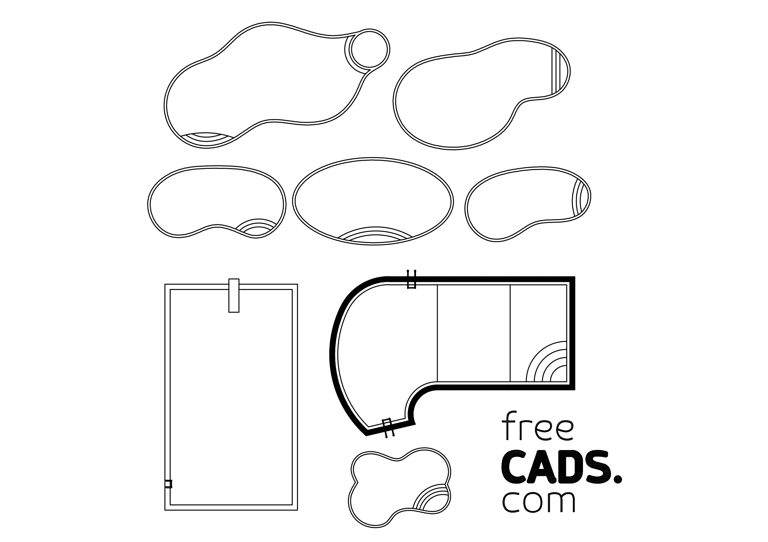 Free Swimming Pools Bundle CAD Blocks – DWG, DXF, PDF Format