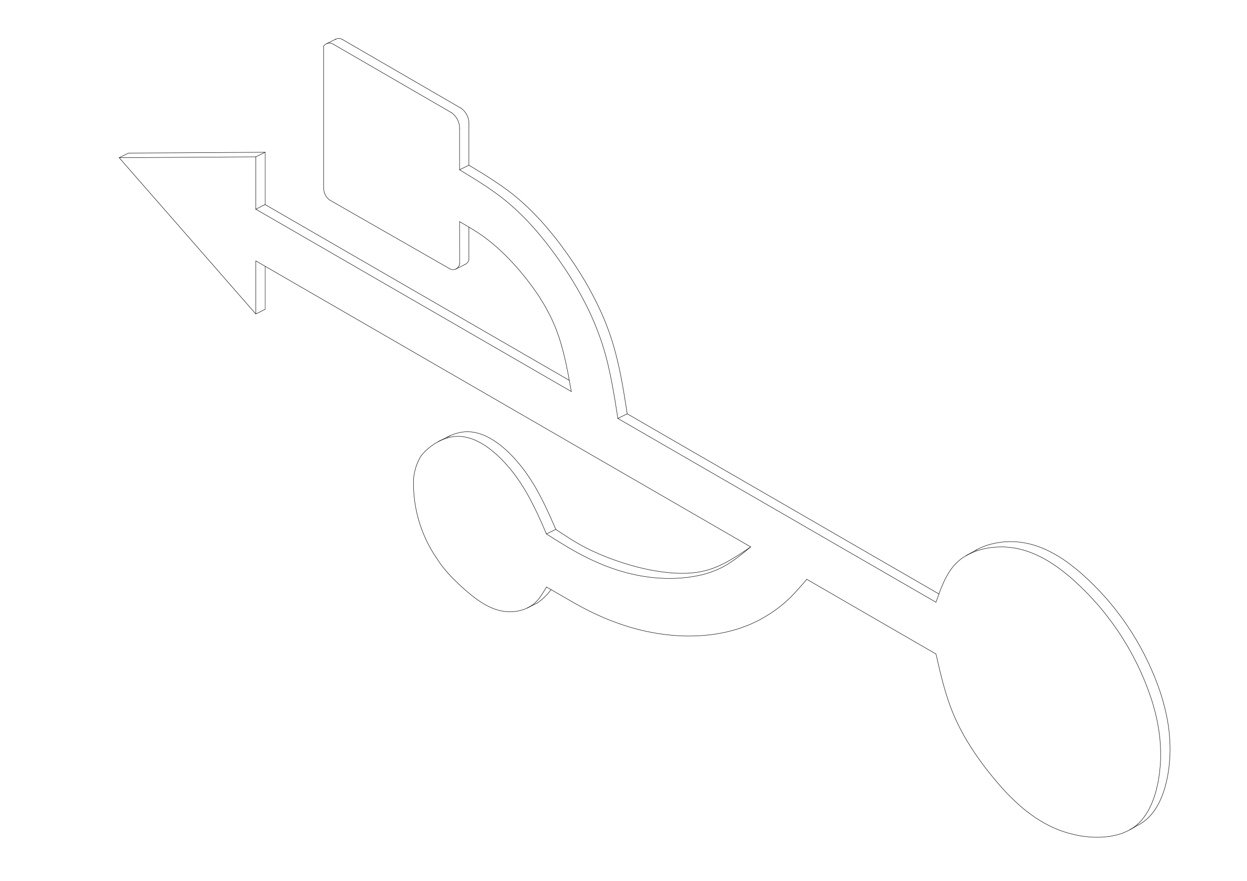 Free USB Axonometric Symbol CAD Block Icon – DWG, DXF, PDF Format