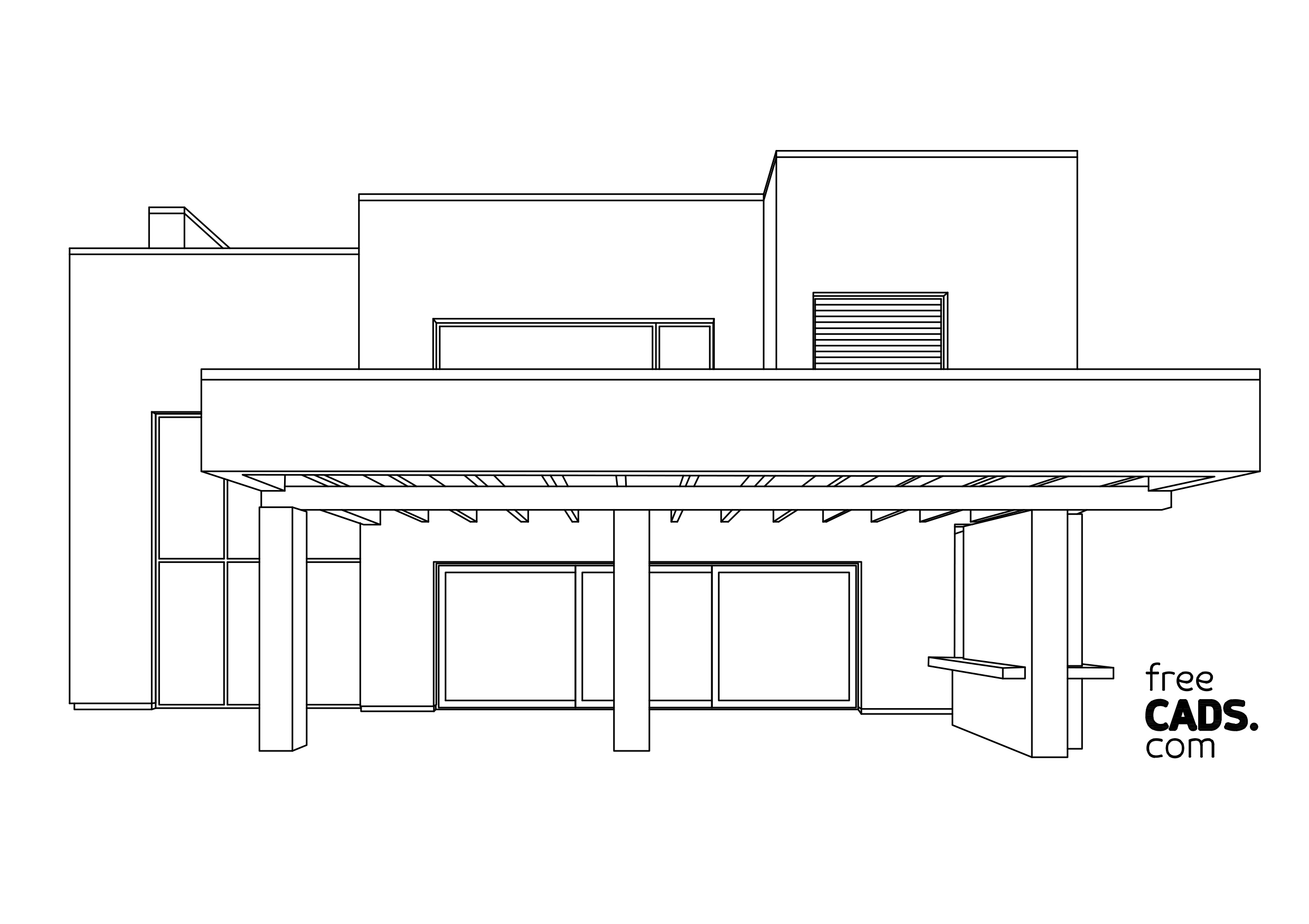 Free Building elevation CAD Drawing – DWG, DXF, PDF Format