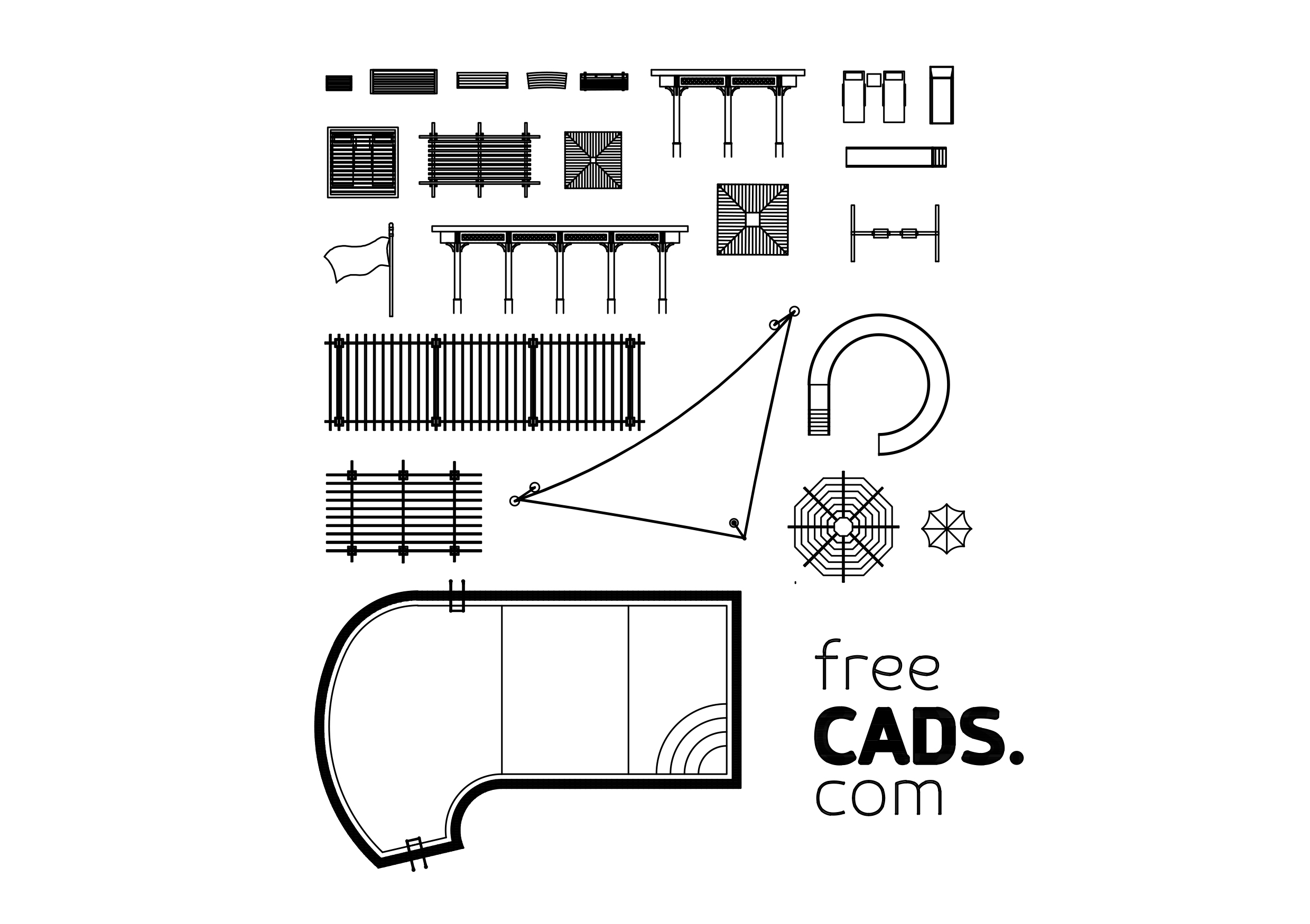 Free Outdoor Bundle CAD Blocks – DWG, DXF, PDF Format