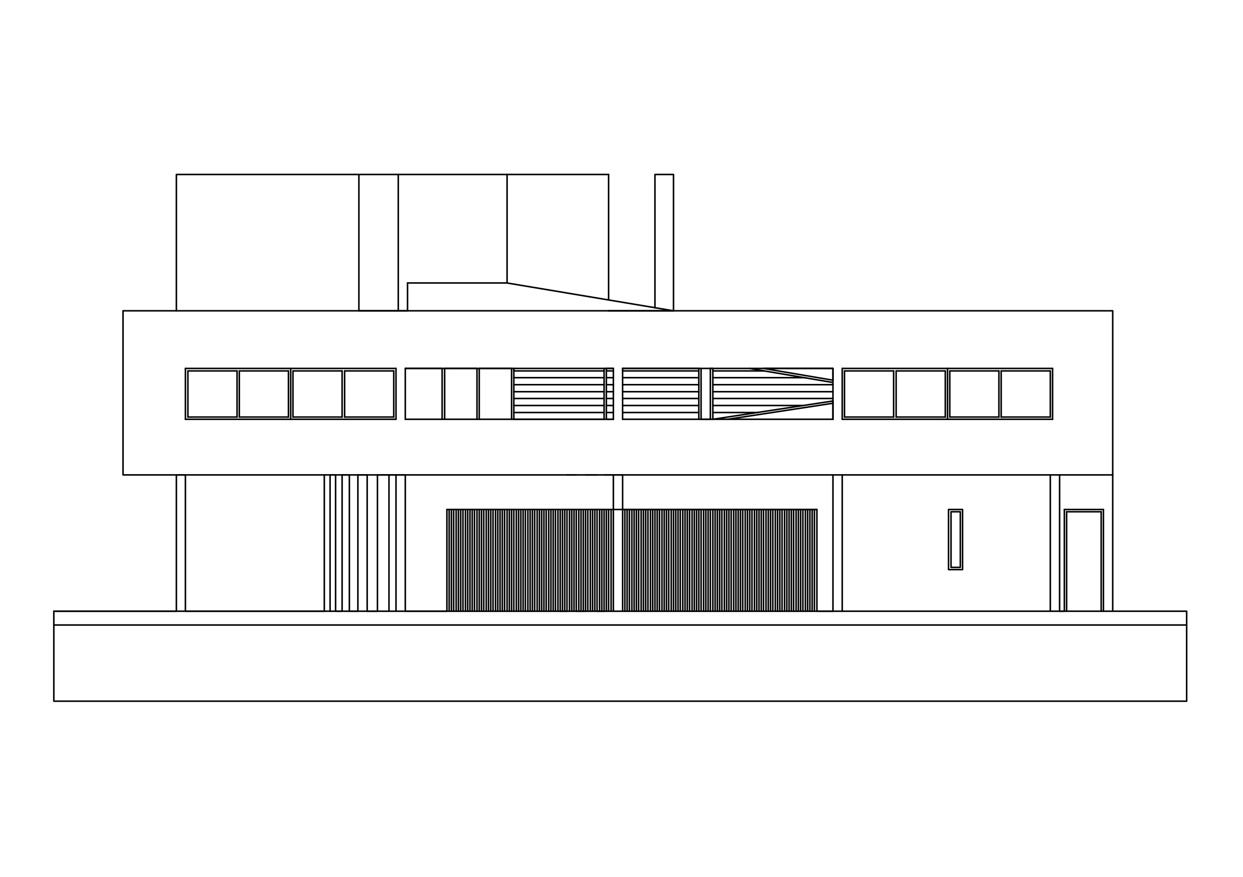 Free Villa Savoye elevation CAD Drawing – DWG, DXF, PDF Format