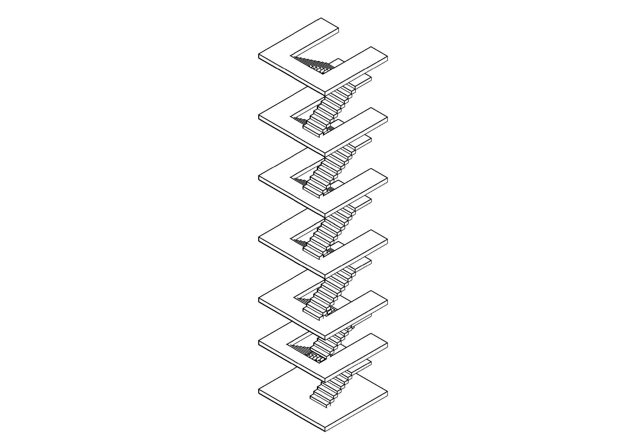 Free staircase 3D CAD Drawing – DWG, DXF, PDF Format