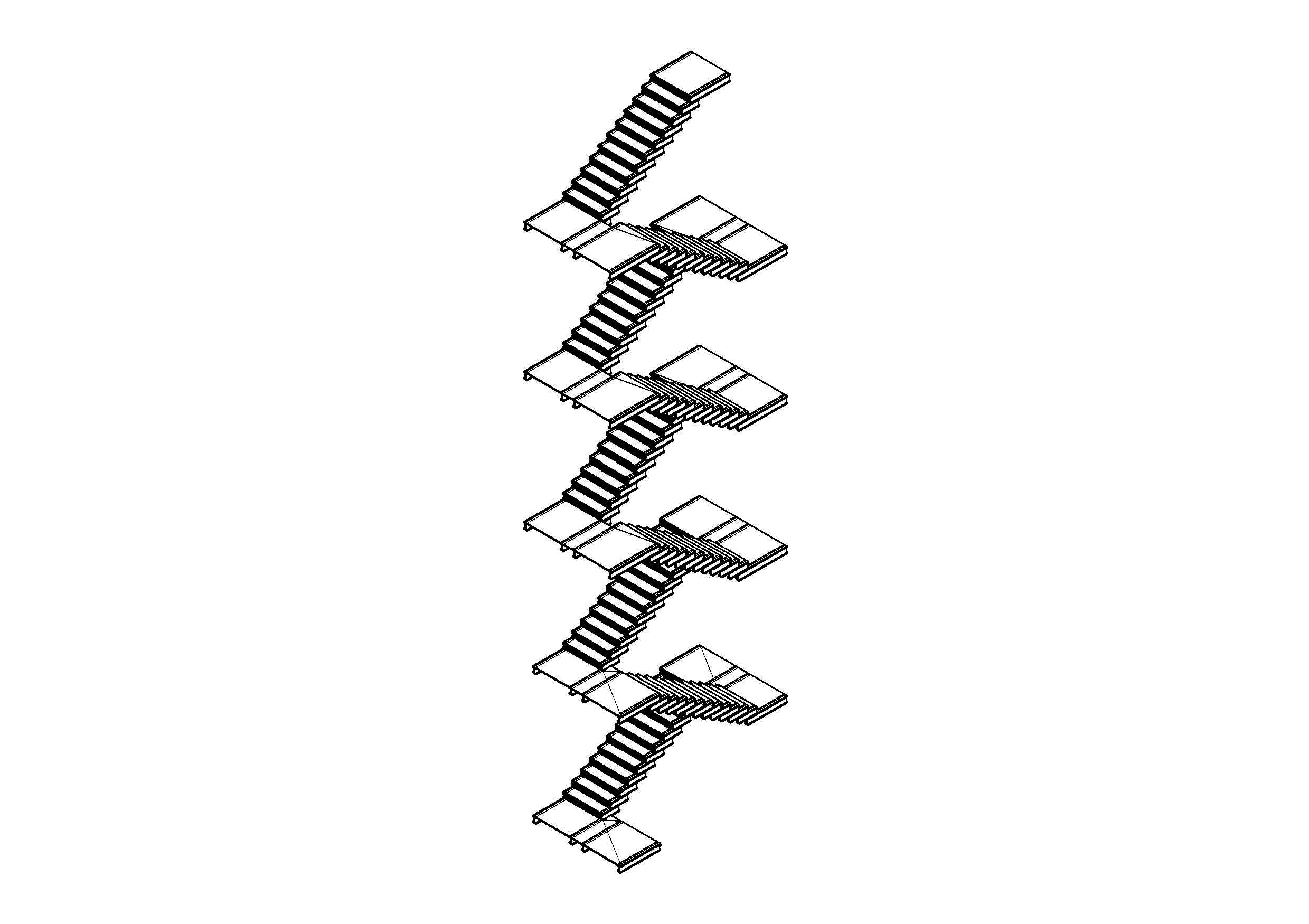 Free staircase 3D CAD Drawing – DWG, DXF, PDF Format