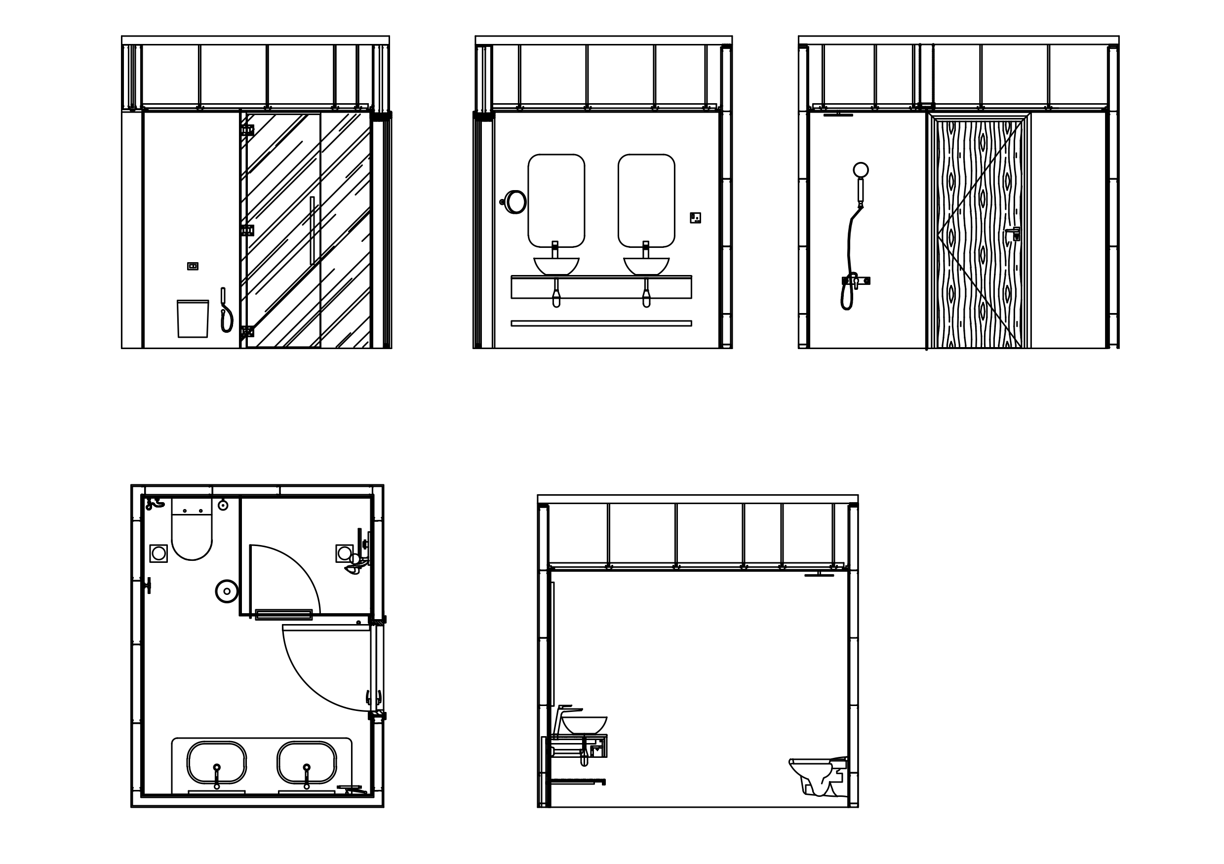 Free Bathroom set of drawings CAD Drawings– DWG, DXF, PDF Format