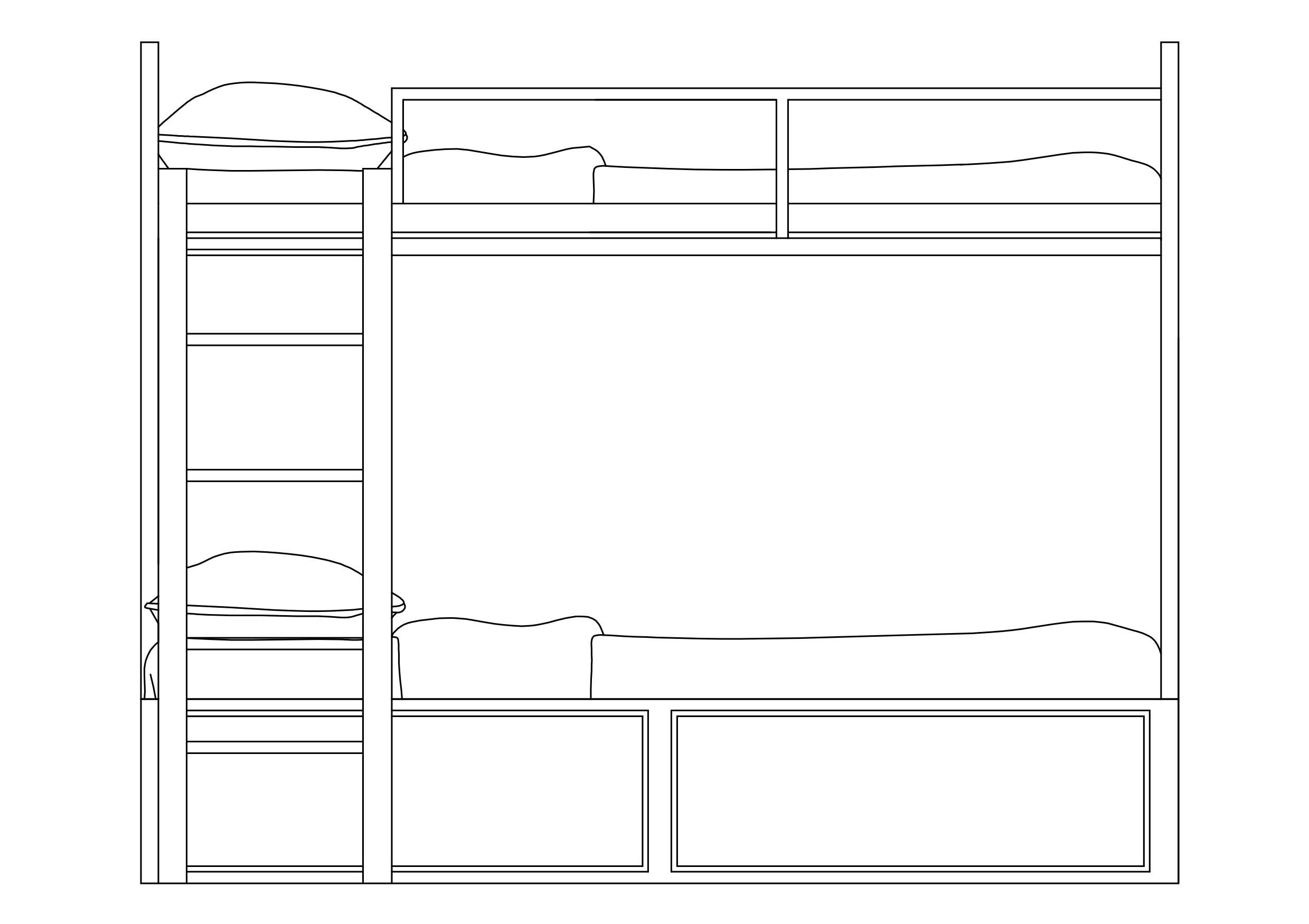 Free Bunk beds CAD Block – DWG, DXF, PDF Format