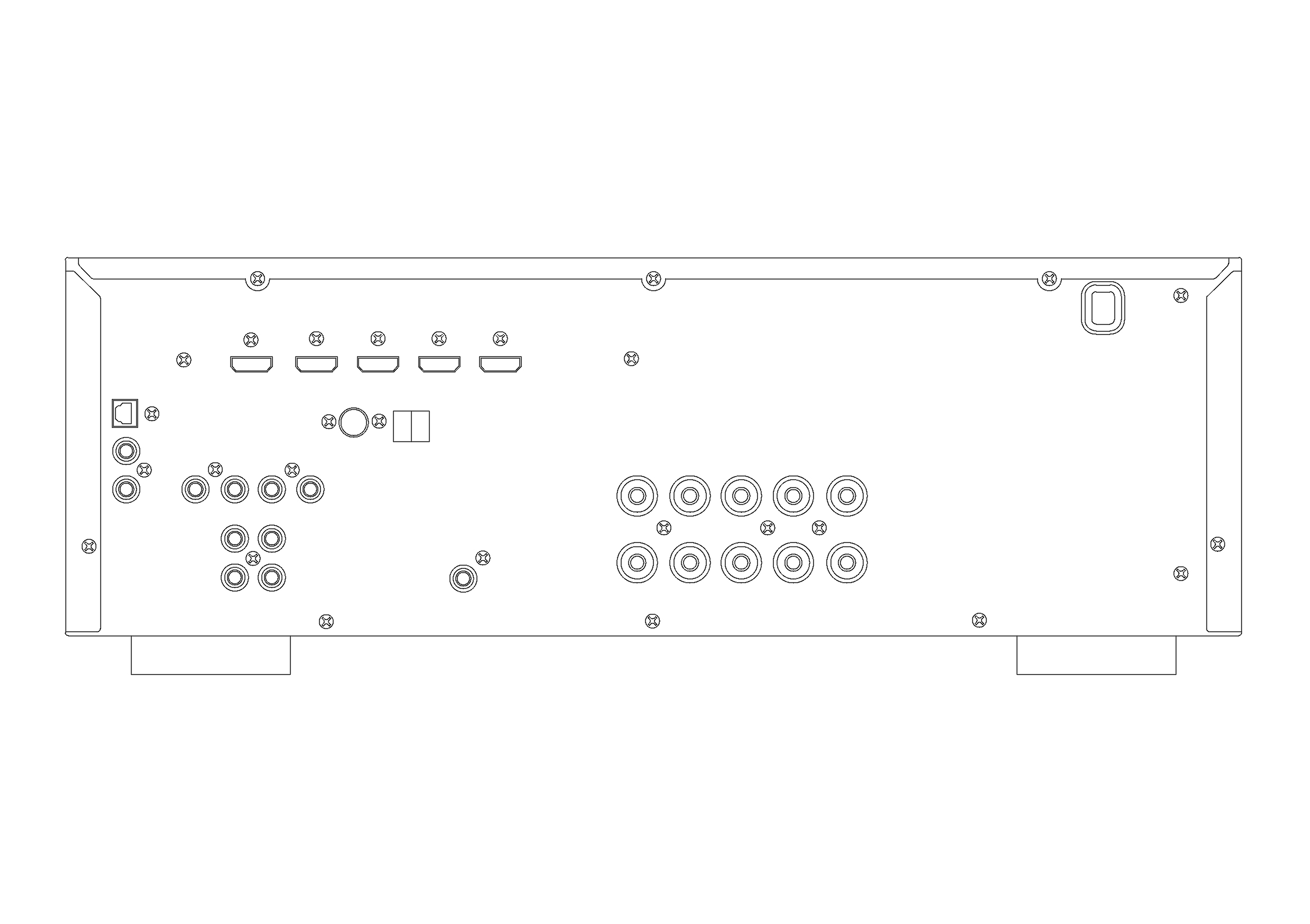 Free Amplifier Back Elevation CAD Block – DWG, DXF, PDF Format