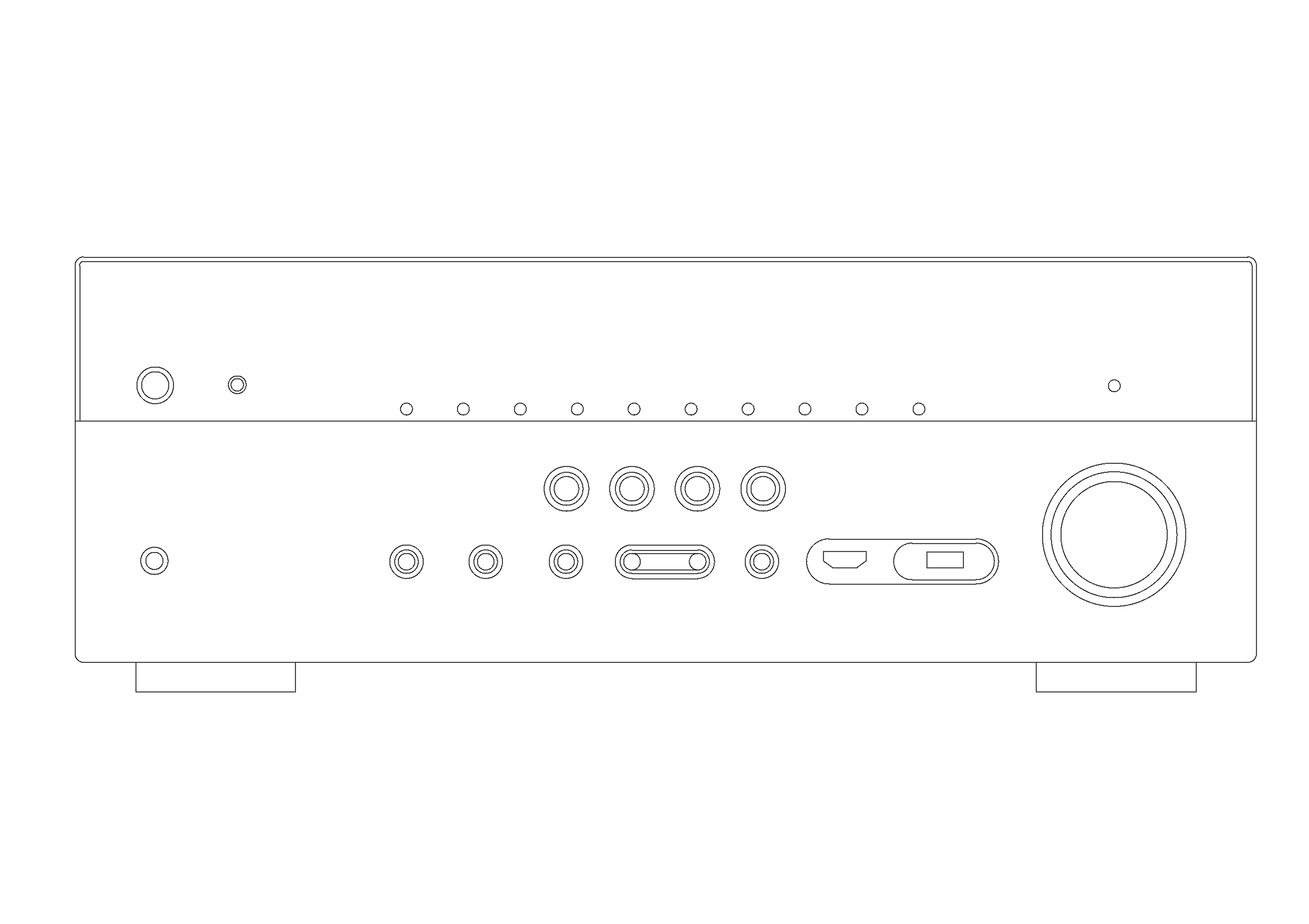 Free Amplifier Front Elevation CAD Block – DWG, DXF, PDF Format