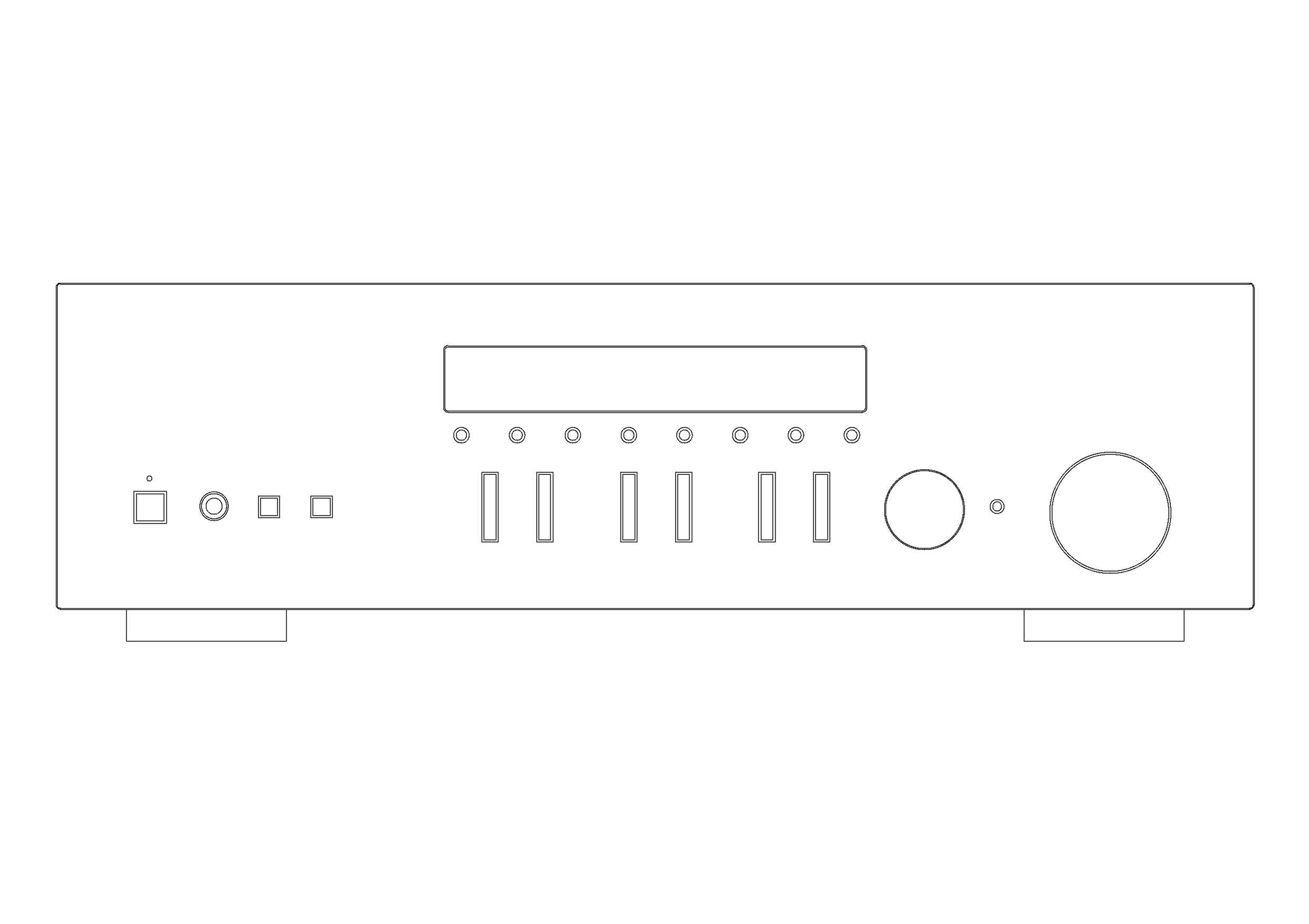Free Amplifier Front Elevation CAD Block – DWG, DXF, PDF Format