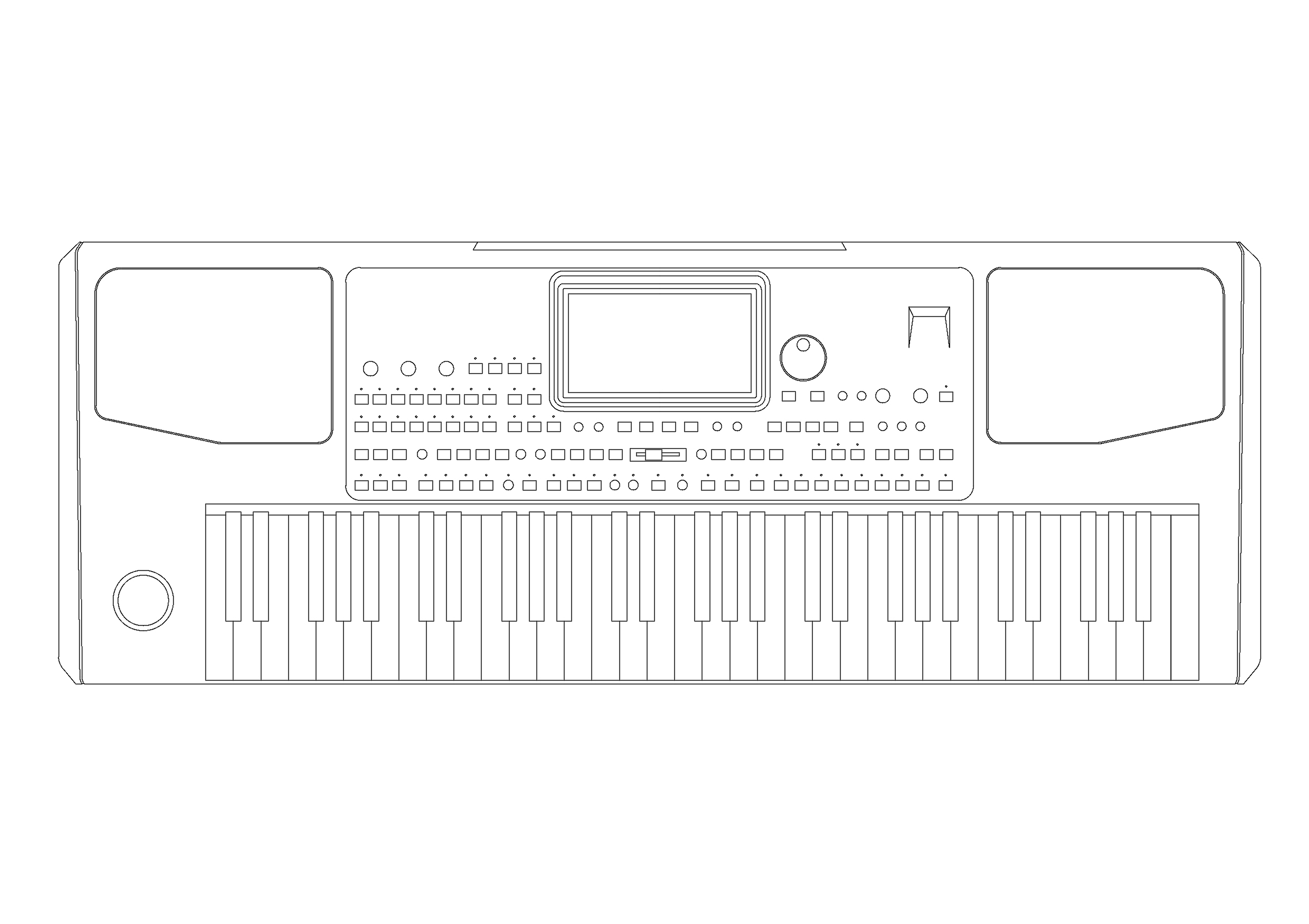Free Electronic Keyboard Top View CAD Block – DWG, DXF, PDF Format