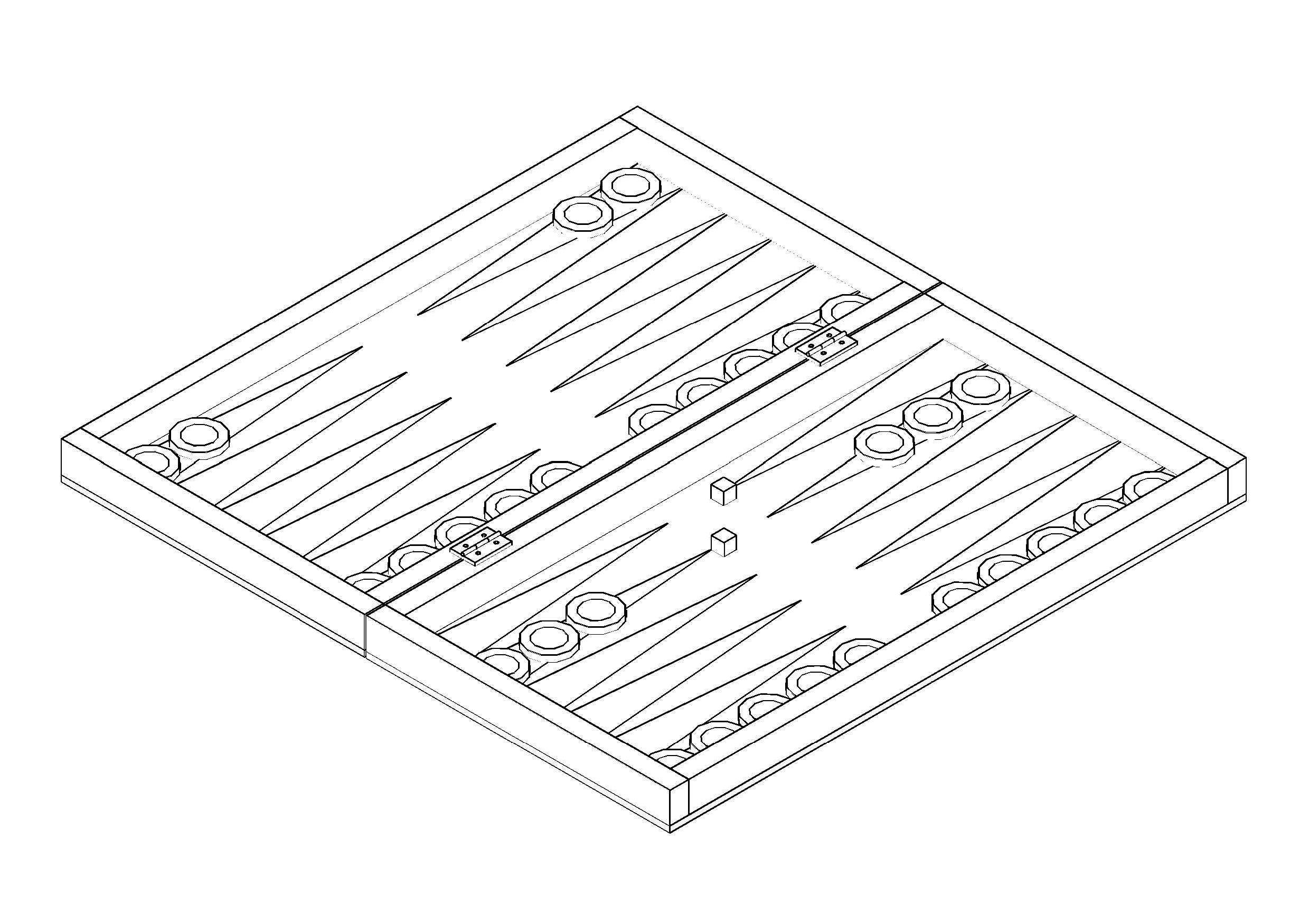 Free Backgammon 3D CAD Block – DWG, DXF, PDF Format