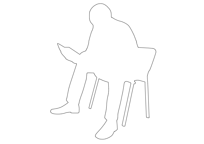Free Person Sitting Elevation CAD Block – DWG, DXF, PDF Format