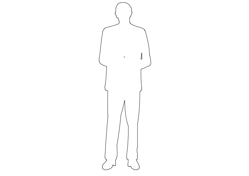 Free Person Standing Elevation CAD Block – DWG, DXF, PDF Format