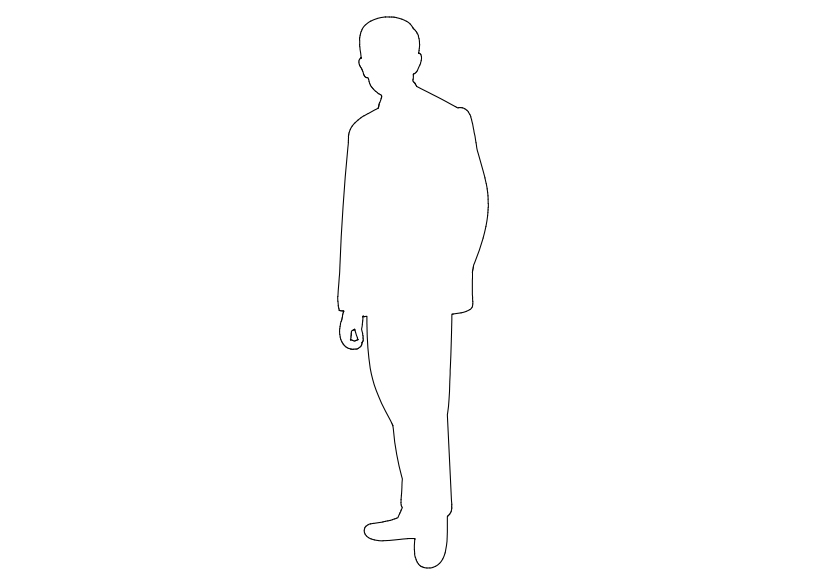 Free Person Standing Elevation CAD Block – DWG, DXF, PDF Format