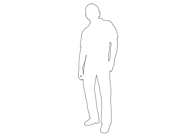 Free Person Standing Elevation CAD Block – DWG, DXF, PDF Format