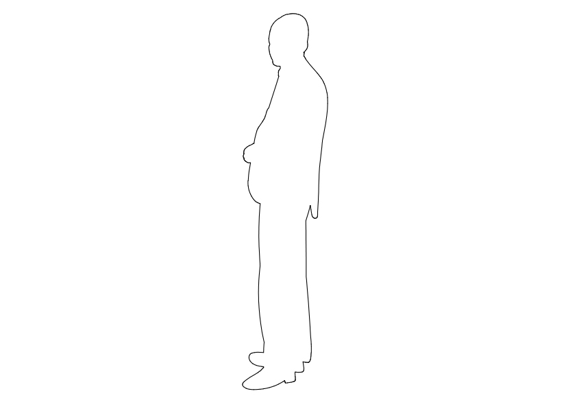 Free Person Standing Elevation CAD Block – DWG, DXF, PDF Format