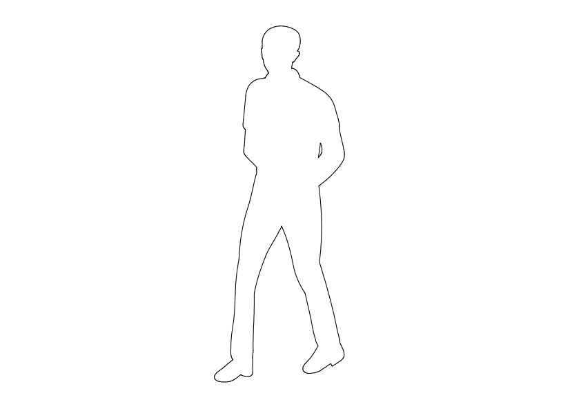 Free Person Walking Elevation CAD Block – DWG, DXF, PDF Format