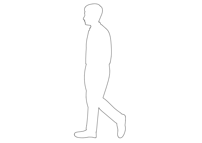 Free Person Walking Elevation CAD Block – DWG, DXF, PDF Format