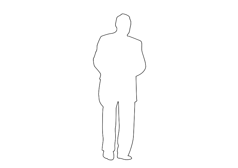 Free Person Standing Elevation CAD Block – DWG, DXF, PDF Format