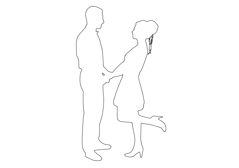 Free People Standing Elevation CAD Block – DWG, DXF, PDF Format