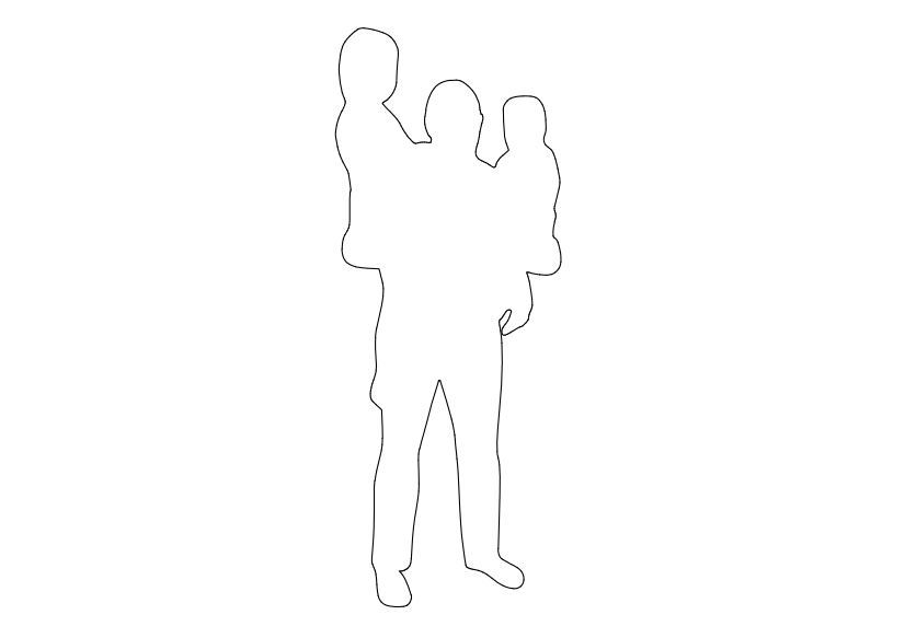 Free People Standing Elevation CAD Block – DWG, DXF, PDF Format