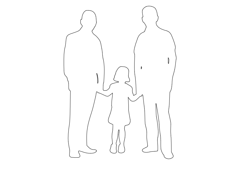 Free People Standing Elevation CAD Block – DWG, DXF, PDF Format