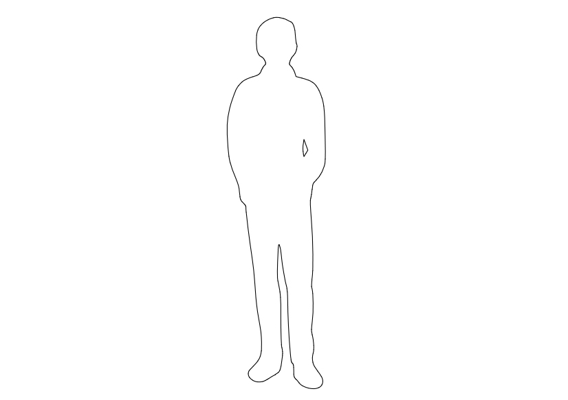 Free Person Standing Elevation CAD Block – DWG, DXF, PDF Format